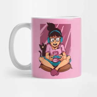 Gamer Girl Cartoon // Video Game Lover // Gamer Life Illustration Mug